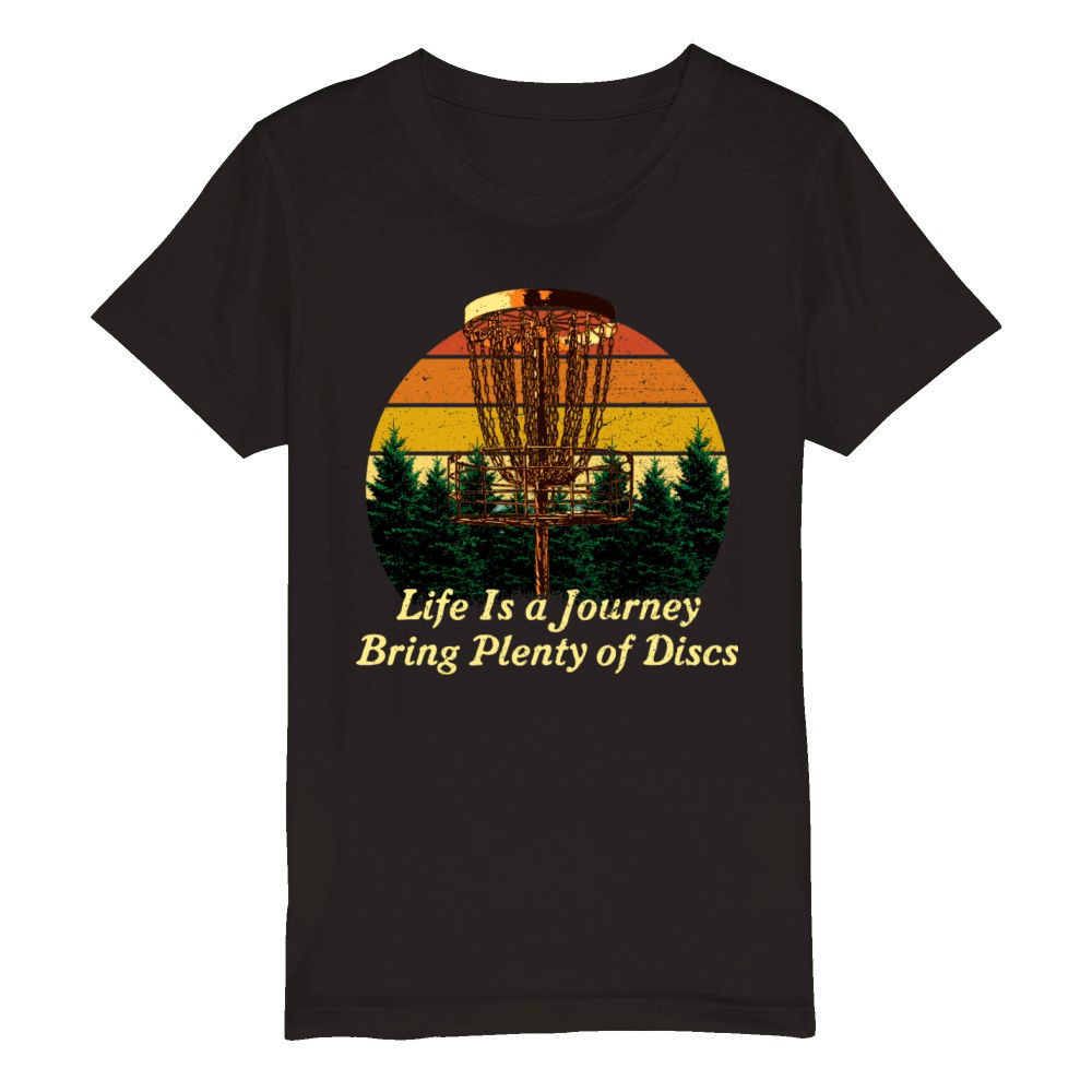 Bring Plenty of Discs Positive Quotes Disc Golf Po Organic Kids Crewneck T-shirt