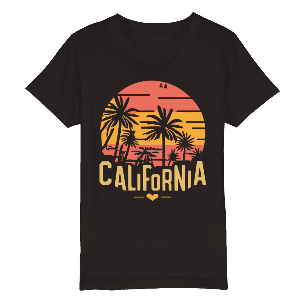 CALIFORNIA in retro style Organic Kids Crewneck T-shirt