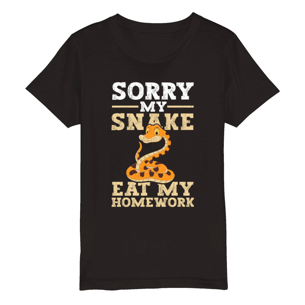Sorry My Snake Ate Homework Organic Kids Crewneck T-shirt