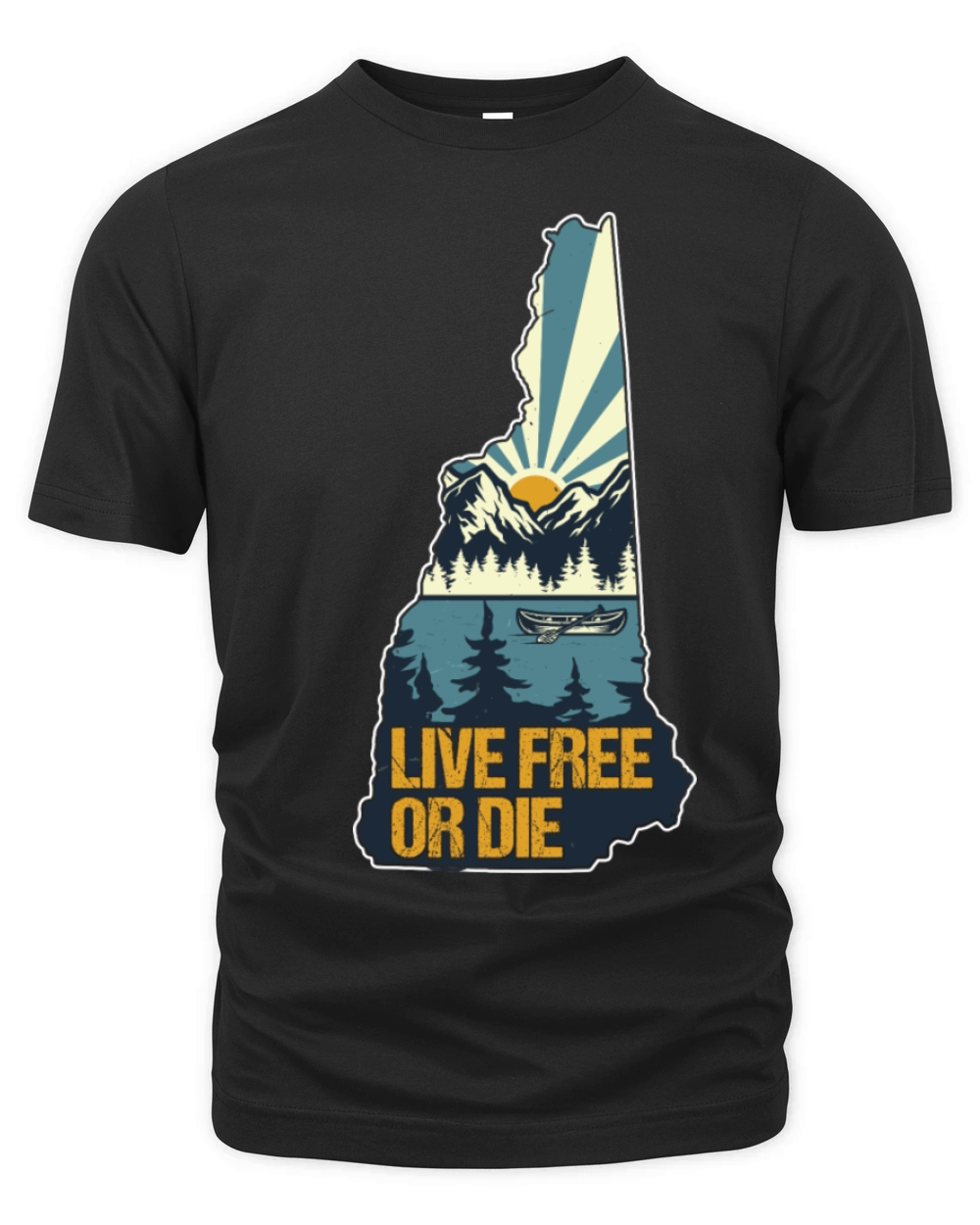 Live Free or Die Retro New Hampshire Nature Organic Unisex T-shirt