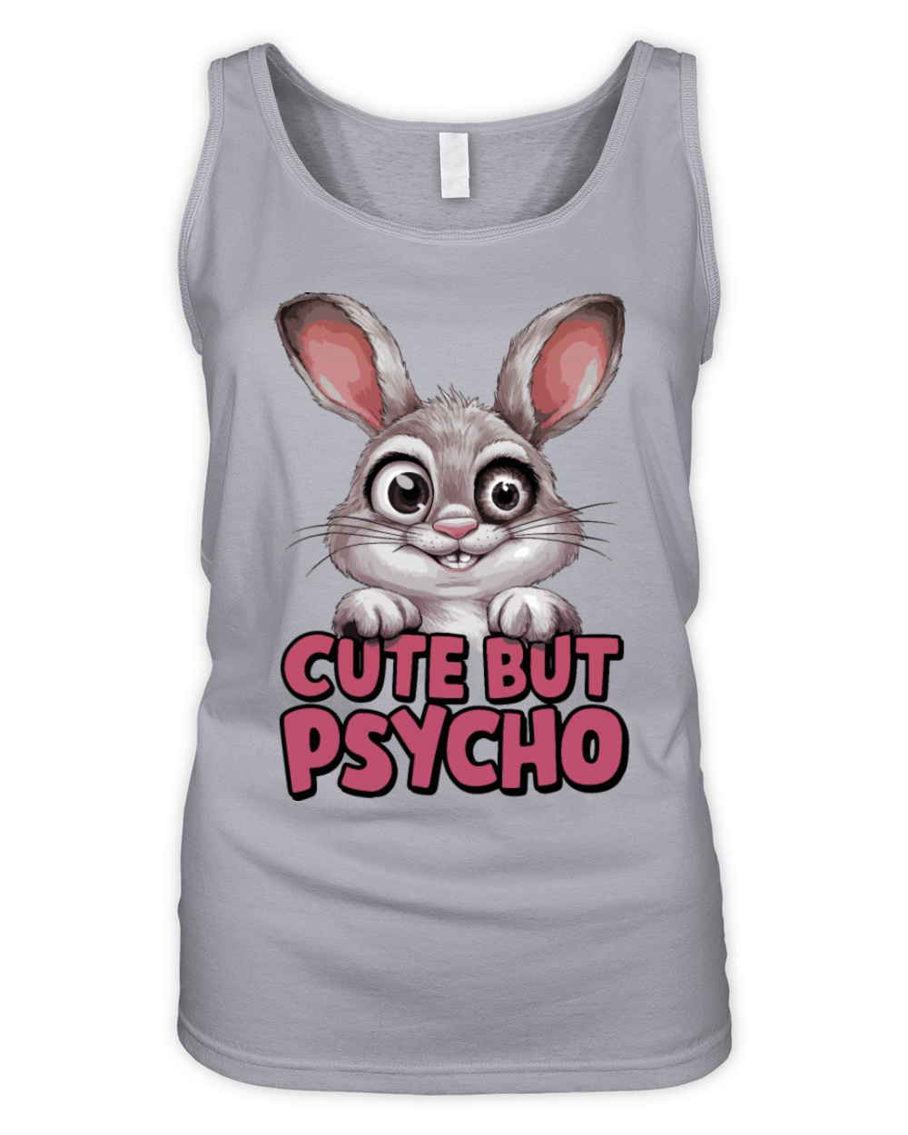 Cute but Psycho Funny Rabbit Humor Design Organic Women's Tank Top