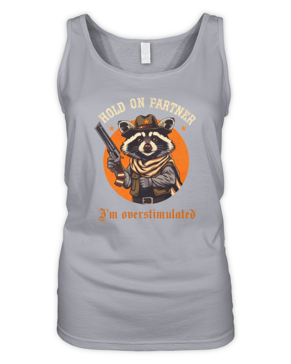 Hold on partner im overstimulated vintage raccoon Organic Women's Tank Top