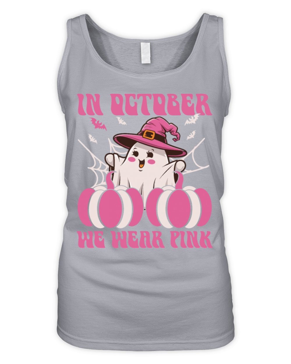 In October We Wear Pink Halloween cute ghost Organic Women's Tank Top