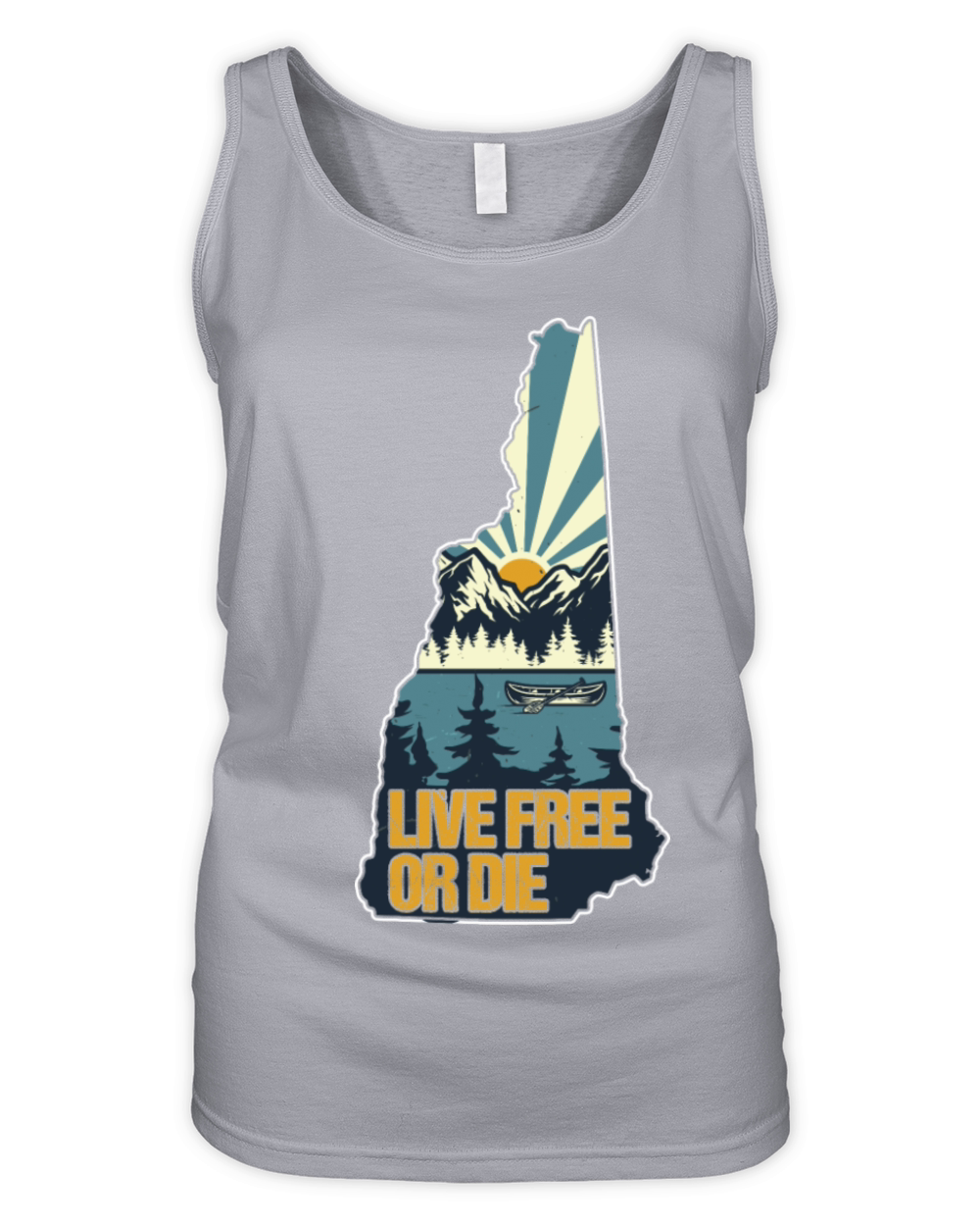 Live Free or Die Retro New Hampshire Nature Organic Women's Tank Top