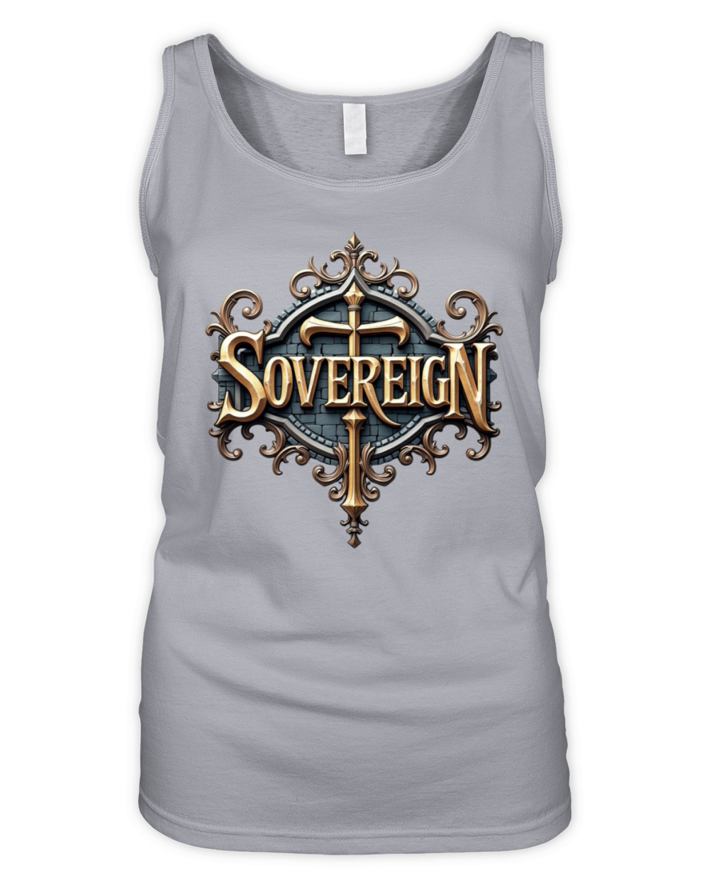 Sovereign - Medieval Flair Typography T-Shirt Organic Women's Tank Top