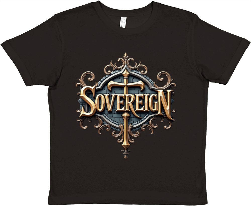 Sovereign - Medieval Flair Typography T-Shirt Premium Kids Crewneck T-shirt