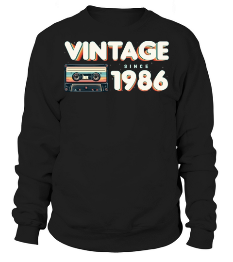 Vintage 1986 Retro Vintage Nostalgic Birthday Sweatshirt Unisex