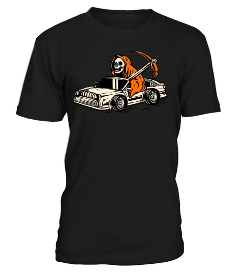 Vintage Halloween Hot Rod Car with Skeleton T-Shirt Unisex