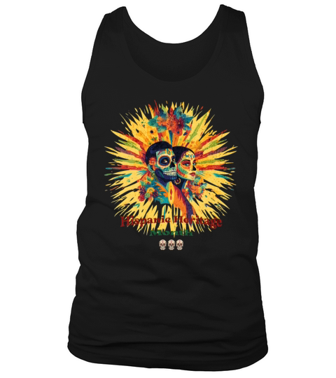 Colorful Hispanic Heritage Month Calavera Couple Tank Top Unisex