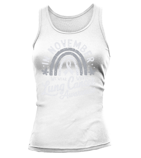 Grey Rainbow Lung Cancer Awareness Design Tank top Woman