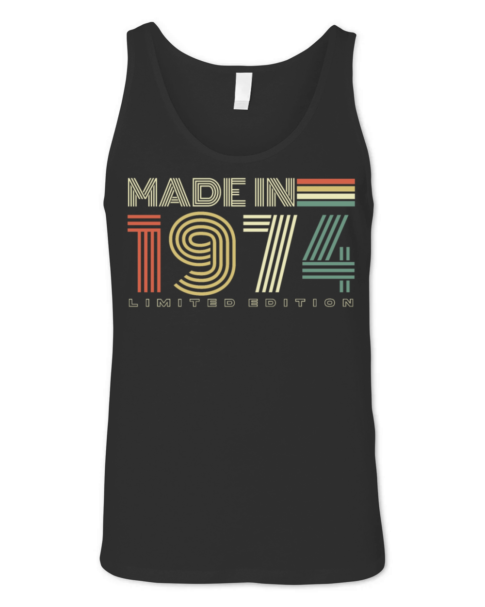 Made in 1974 Vintage Retro 50th birthday Unisex Jersey Tank