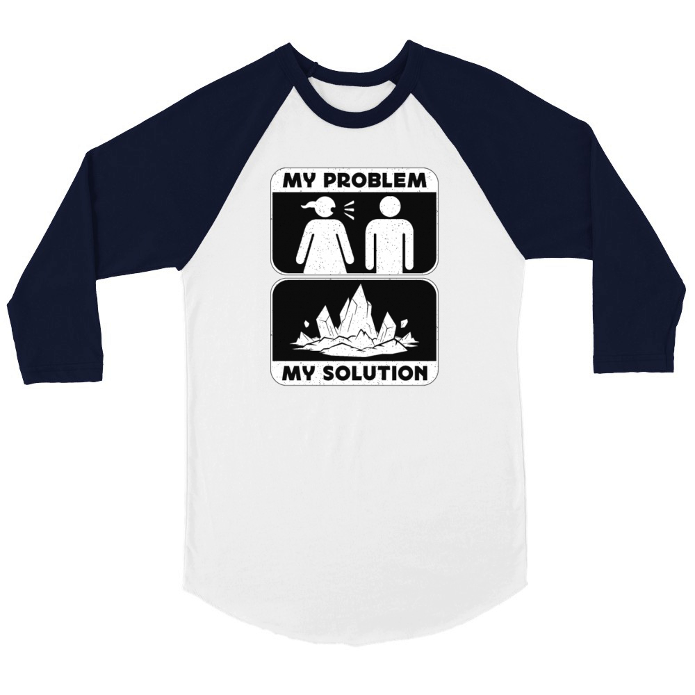 Rockhounding My Problem My Pictogram Dad Geologist Unisex ¾ sleeve Raglan T-shirt