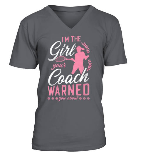 Funny Tennis Player Racket Girl V-Neck T-shirt