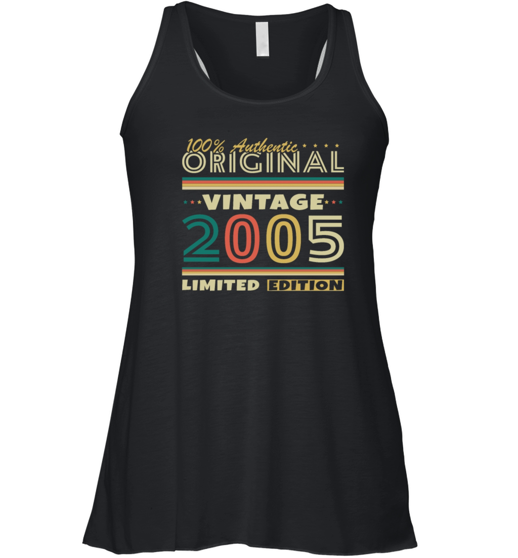 20 Years 2005 Vintage Retro Birthday Gift Women's Flowy Tank Top