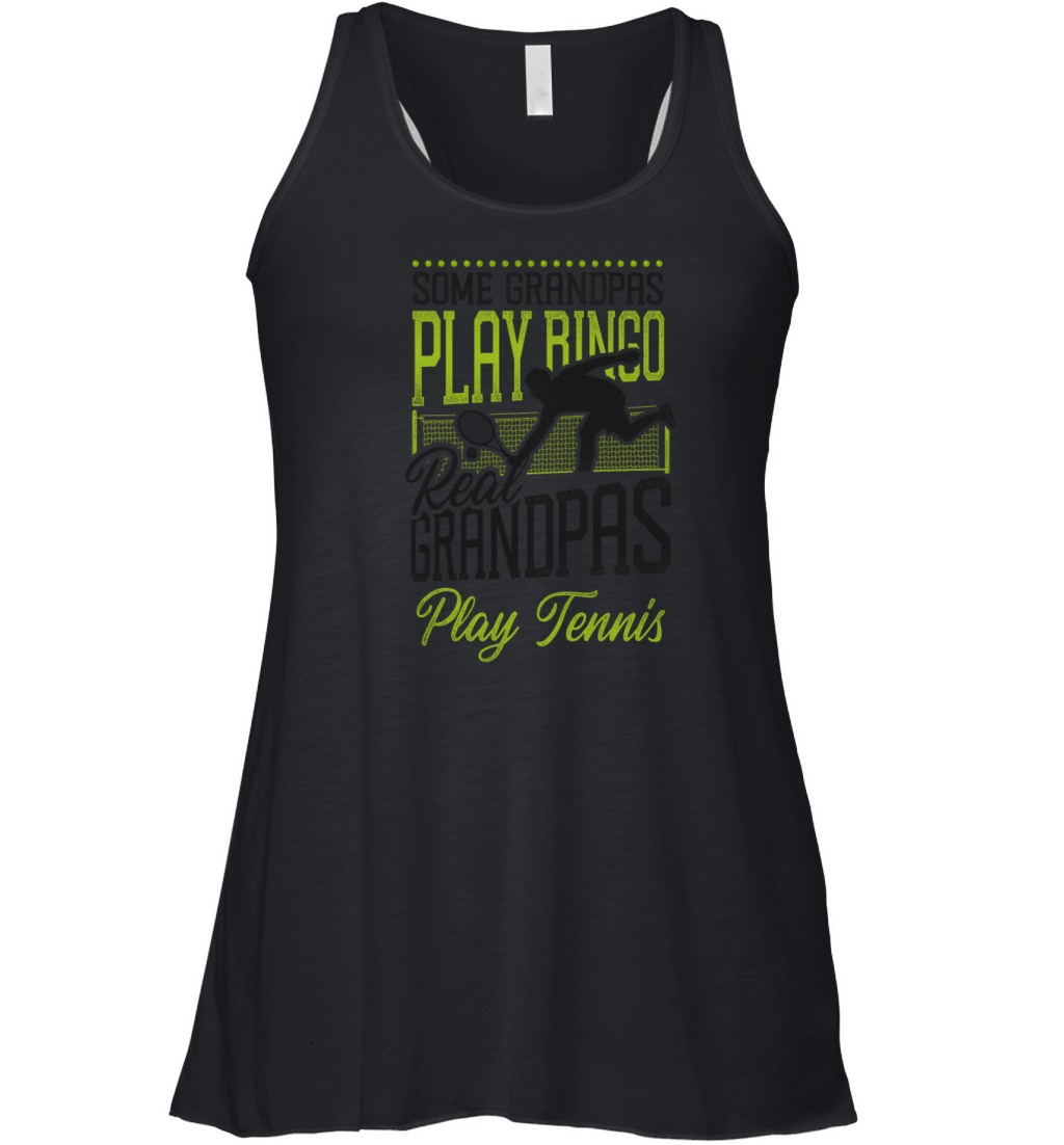 Funny Tennis Player Racket Grandpa Women's Flowy Tank Top