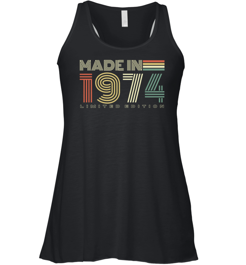 Made in 1974 Vintage Retro 50th birthday Women's Flowy Tank Top