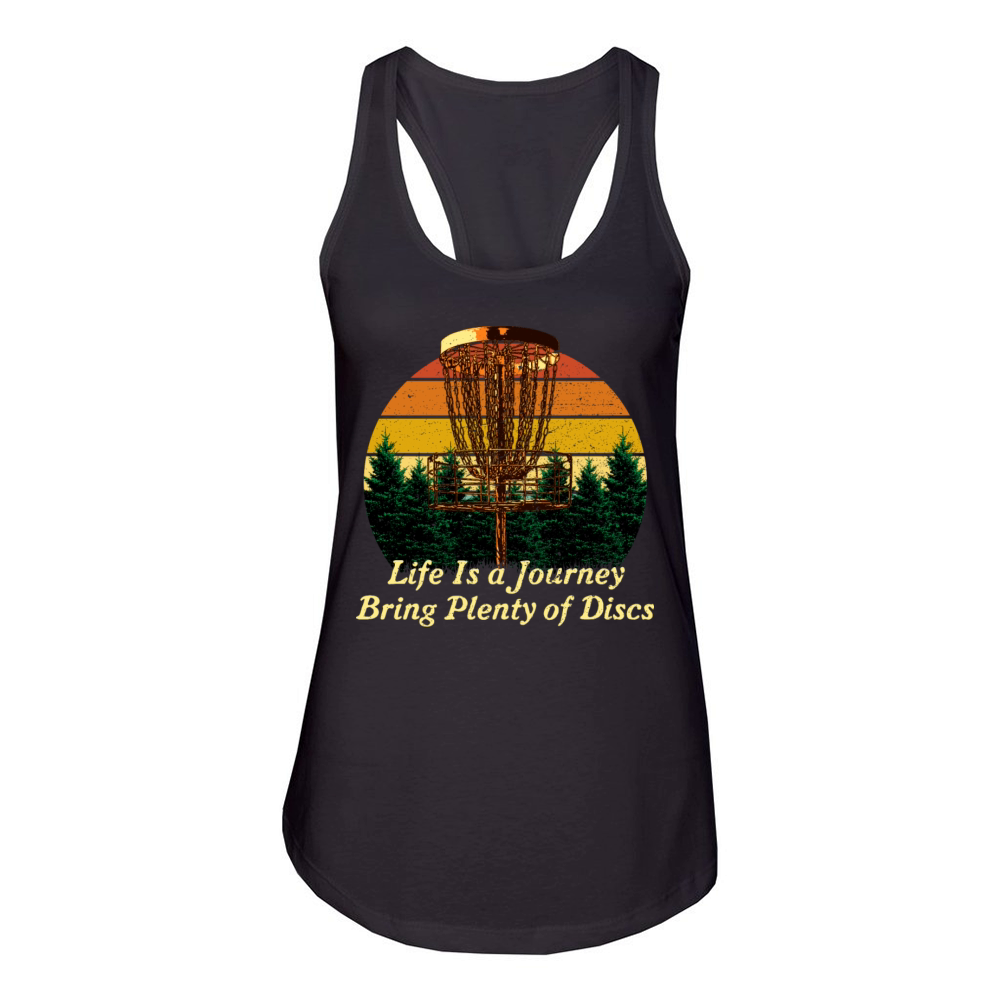 Bring Plenty of Discs Positive Quotes Disc Golf Po Women's Racerback Tank