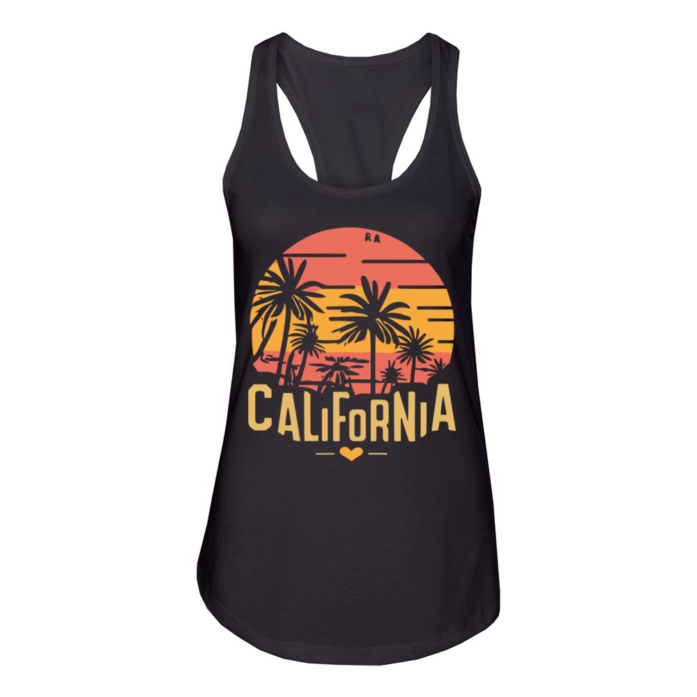 CALIFORNIA in retro style Women's Racerback Tank