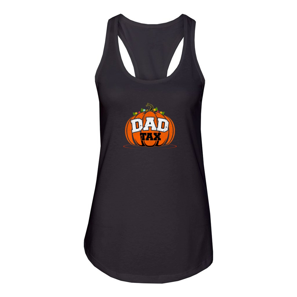Dad tax Halloween pumpkin vintage Women's Racerback Tank