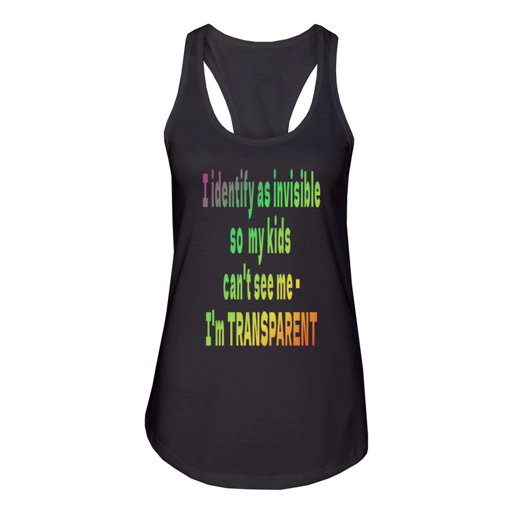 I identify as invisible - Im Transparent Women's Racerback Tank