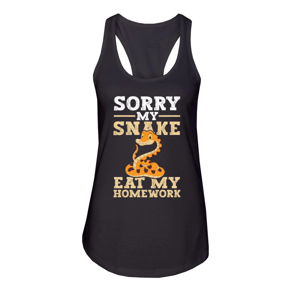 Sorry My Snake Ate Homework Women's Racerback Tank