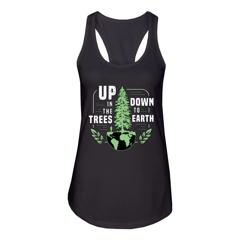 Tree Surgeon Up In The Trees Down To Forest Worker Women's Racerback Tank