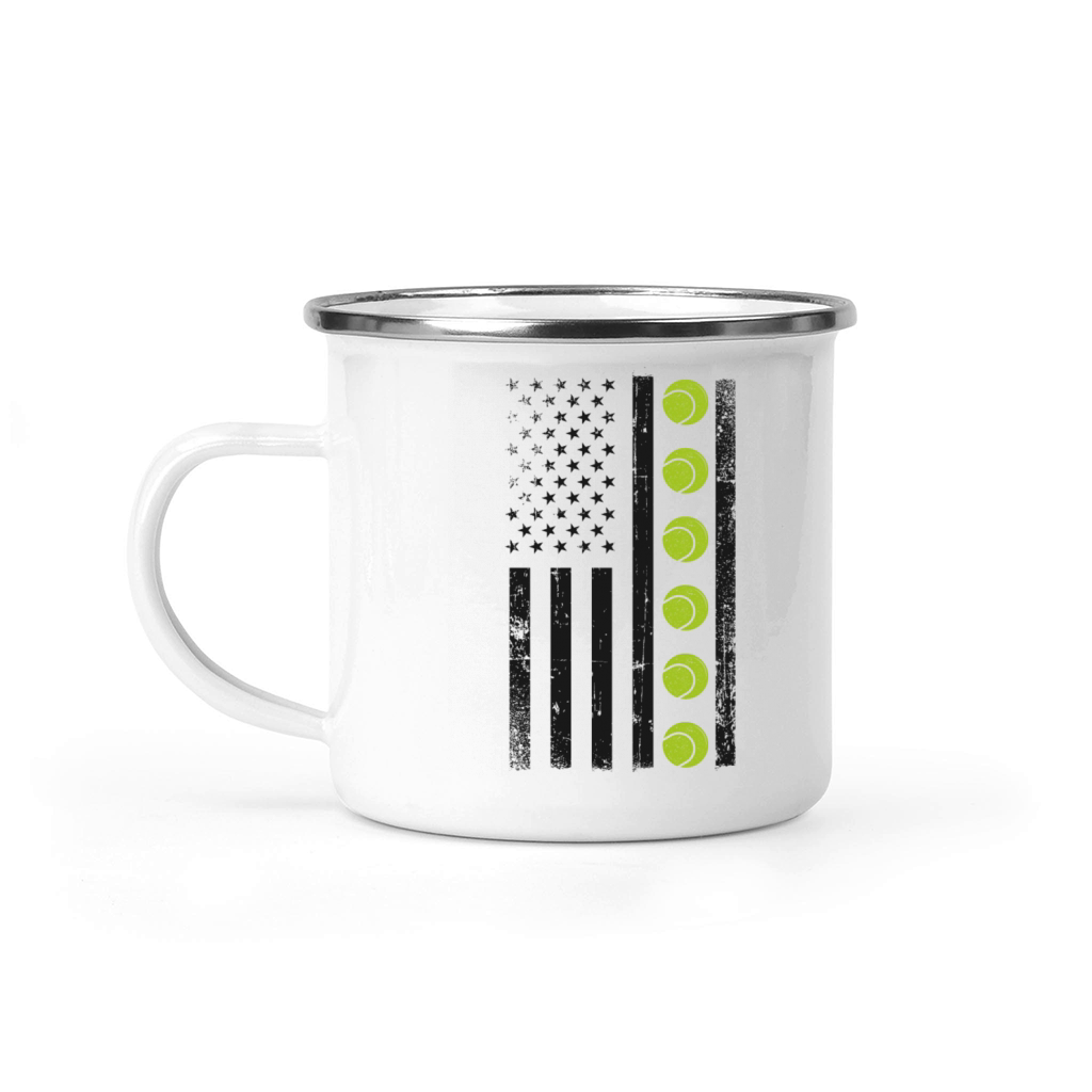 Funny Tennis Player Racket Camping Mug