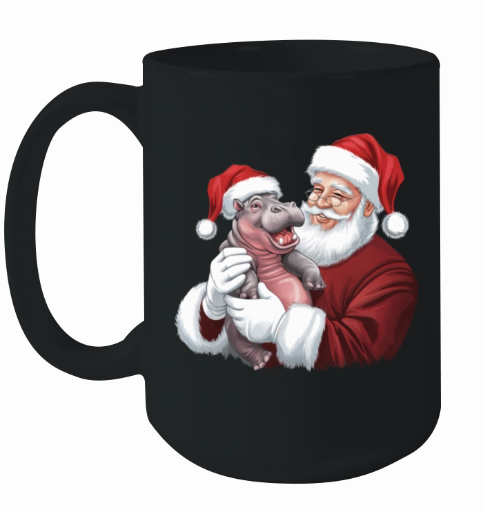Moodeng Christmas Funny Vintage Santa Claus Ceramic Mug