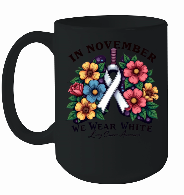 November Lung Cancer Awareness Ribbon Ceramic Mug
