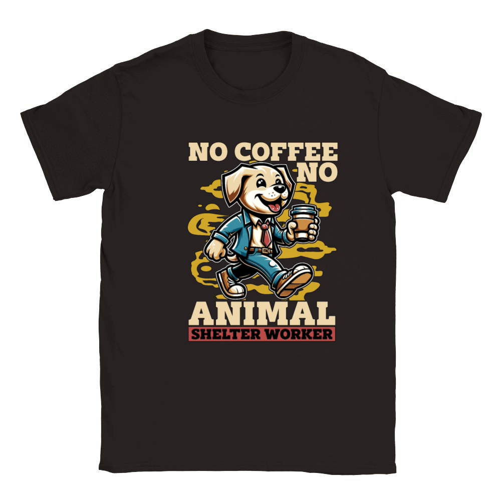 Animal Shelter No Coffee No Dog Owner Coffee Lover Classic Kids Crewneck T-shirt