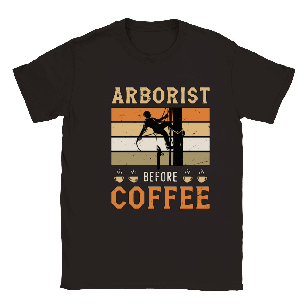 Arborist Before Coffee Tree Surgeon Coffee Lover Classic Kids Crewneck T-shirt