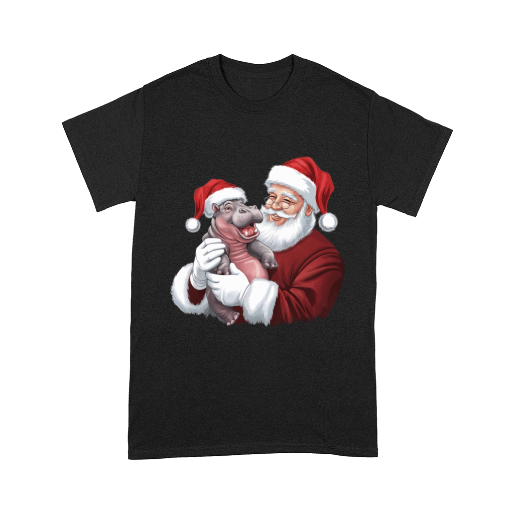 Moodeng Christmas Funny Vintage Santa Claus Comfort T-shirt