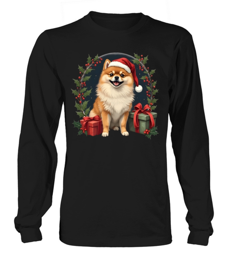 Vintage Pomeranian Santa Long sleeved Unisex