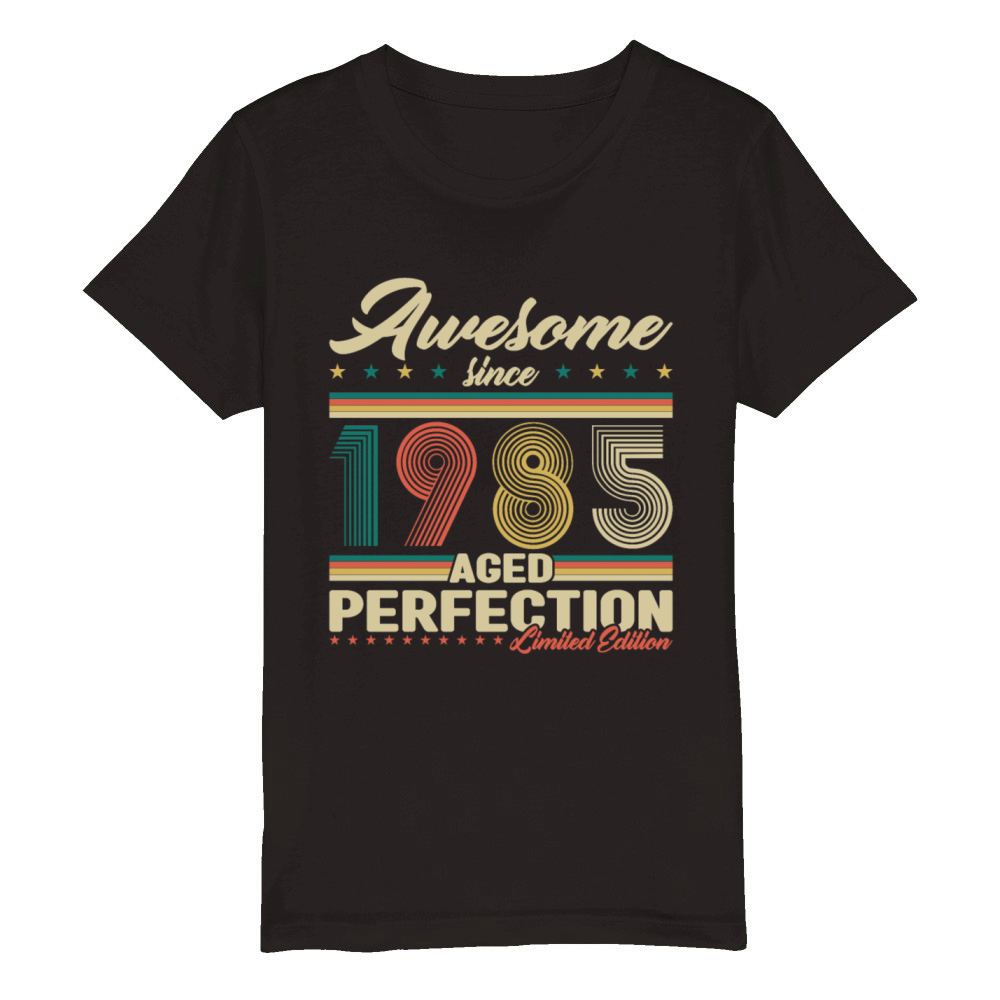 40 Years Old Vintage 1985 Birthday Gift Men Women Organic Kids Crewneck T-shirt