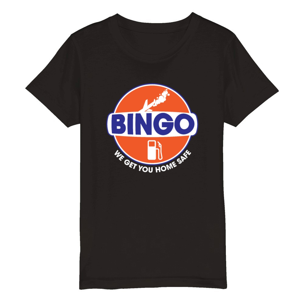 Bingo Fuel Airplane Airline Pilot Humor Bingo Fuel Organic Kids Crewneck T-shirt