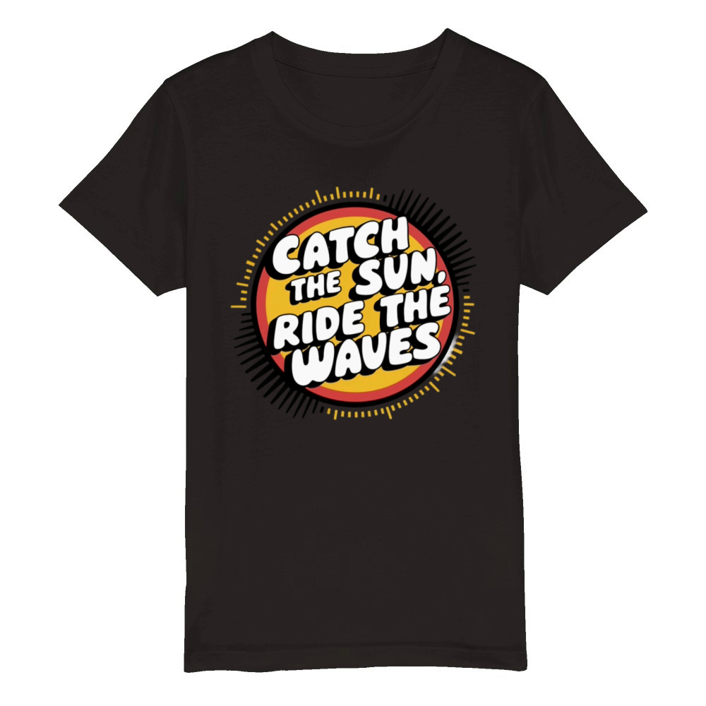 Retro vintage surfing Organic Kids Crewneck T-shirt