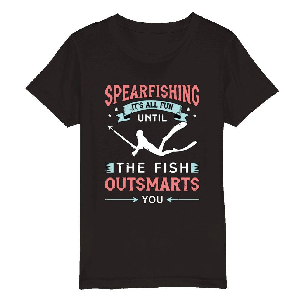 Spearfishing Its All Fun Until The Scuba Diving Organic Kids Crewneck T-shirt