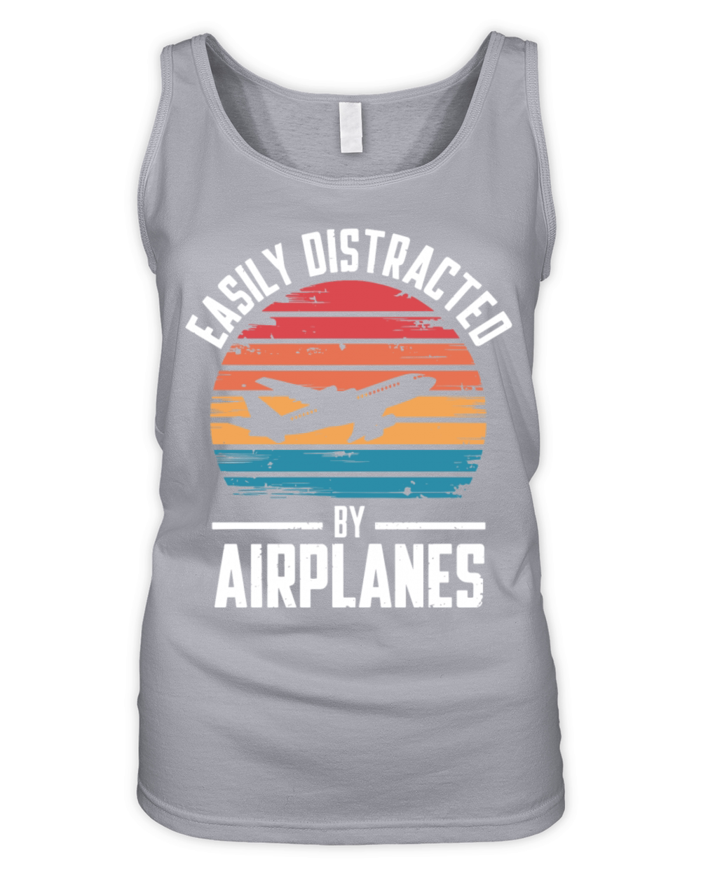 Easily Distracted by Airplanes Vintage Aviation Organic Women's Tank Top