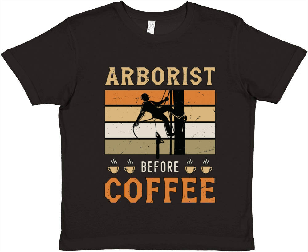 Arborist Before Coffee Tree Surgeon Coffee Lover Premium Kids Crewneck T-shirt