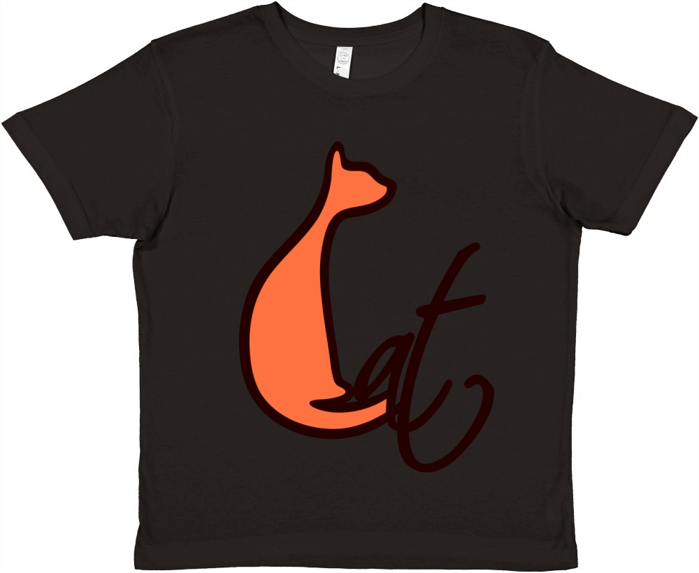 Sitting Cat Pretty Silhouette Text Quote Outline Premium Kids Crewneck T-shirt
