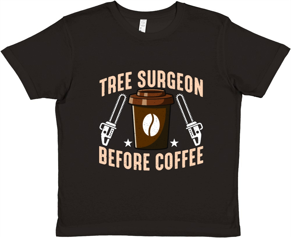 Tree Surgeon Before Coffee Arborist Coffee Lover Premium Kids Crewneck T-shirt