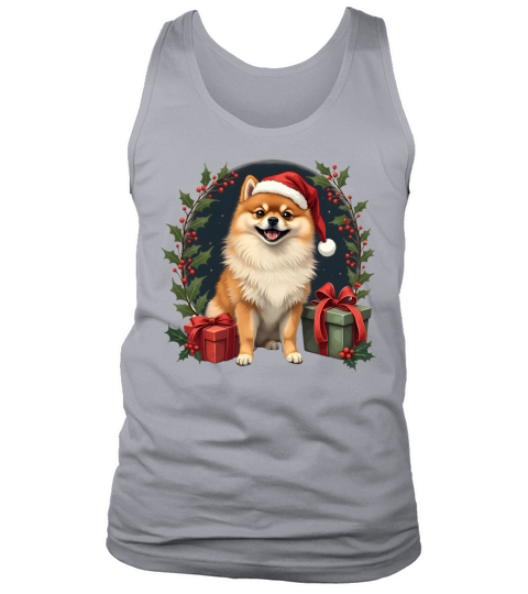 Vintage Pomeranian Santa Tank Top Unisex