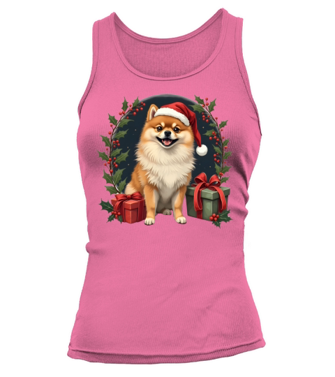Vintage Pomeranian Santa Tank top Woman