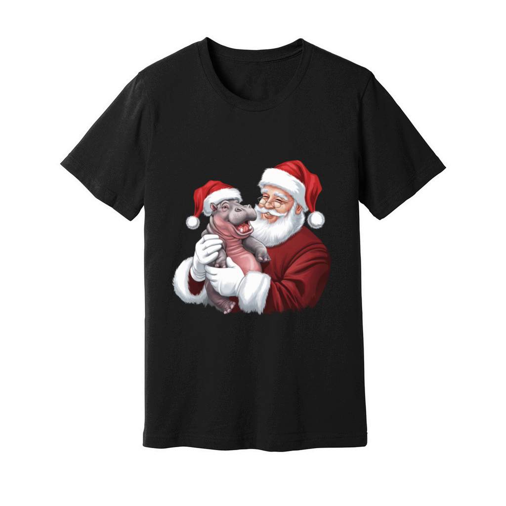 Moodeng Christmas Funny Vintage Santa Claus Unisex Jersey Tee