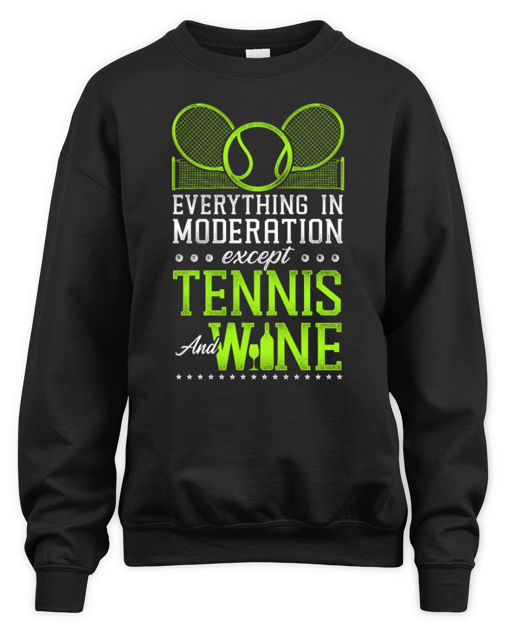 Funny Tennis Player Racket Wine Unisex Premium Crewneck Sweatshirt