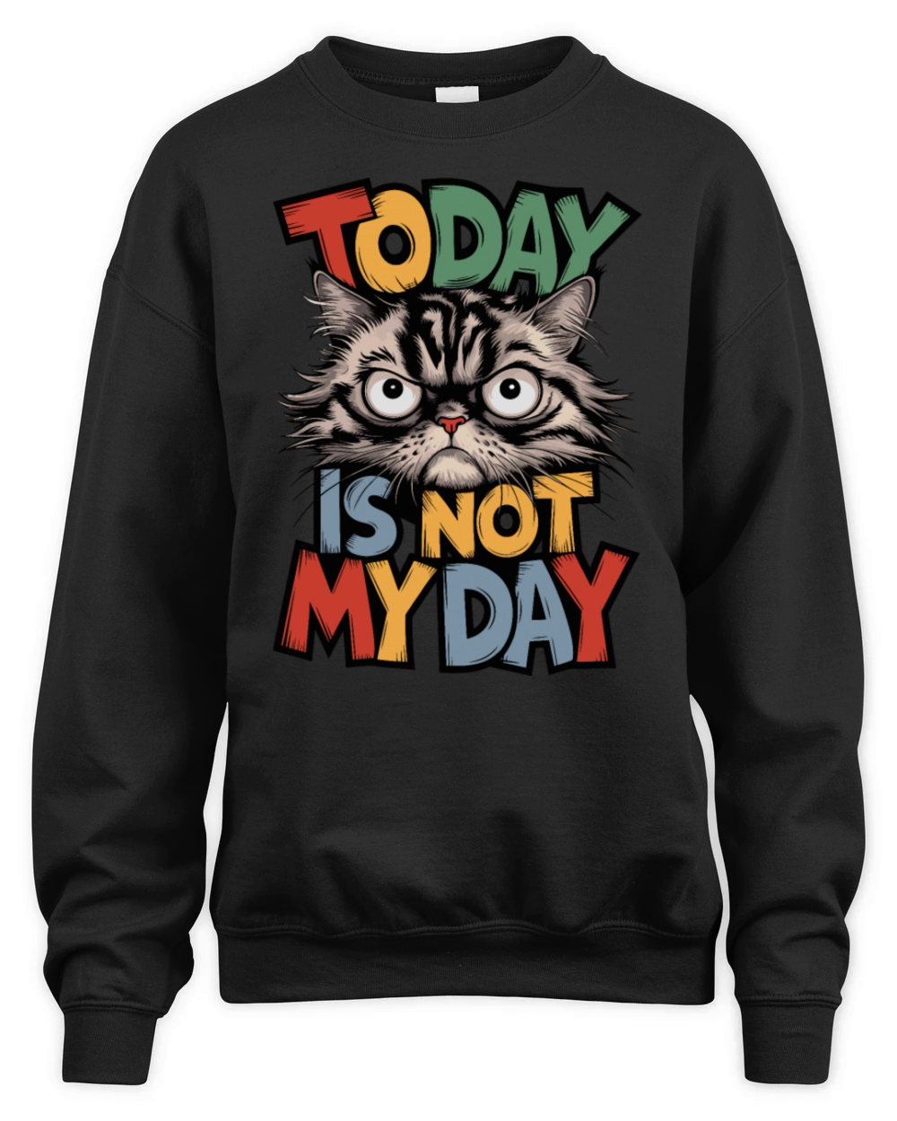 Grumpy Cat "Today Is Not My Day" Sarcastic Art Unisex Premium Crewneck Sweatshirt