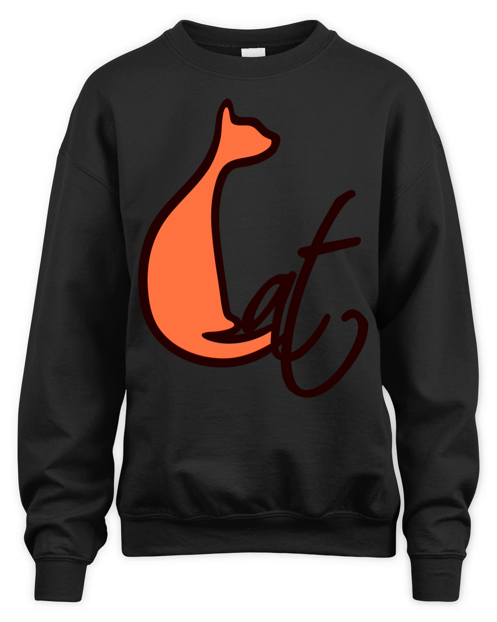 Sitting Cat Pretty Silhouette Text Quote Outline Unisex Premium Crewneck Sweatshirt