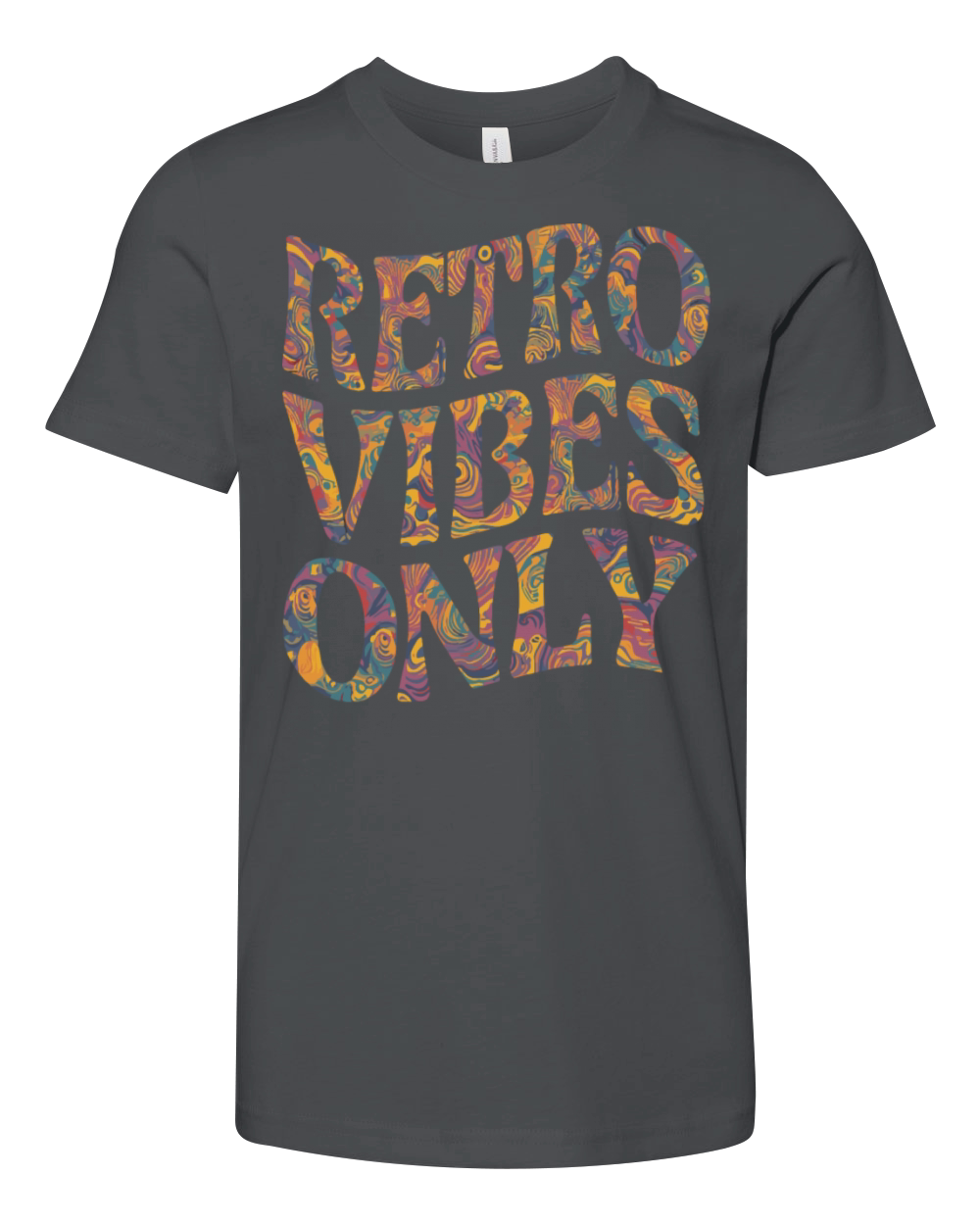 Retro Vibes Only Psychedelic 60s 70s Style Youth Unisex Jersey Tee