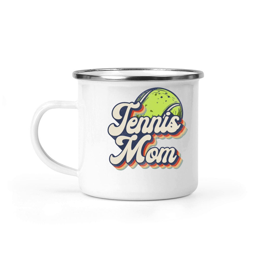 Funny Tennis Player Racket Retro Camping Mug