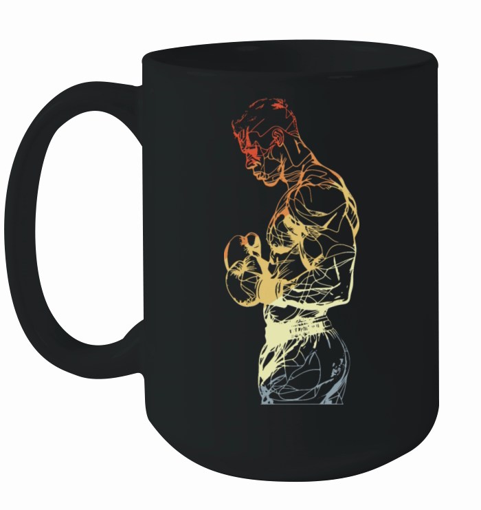 Boxing Guy Drawing Vintage Ceramic Mug